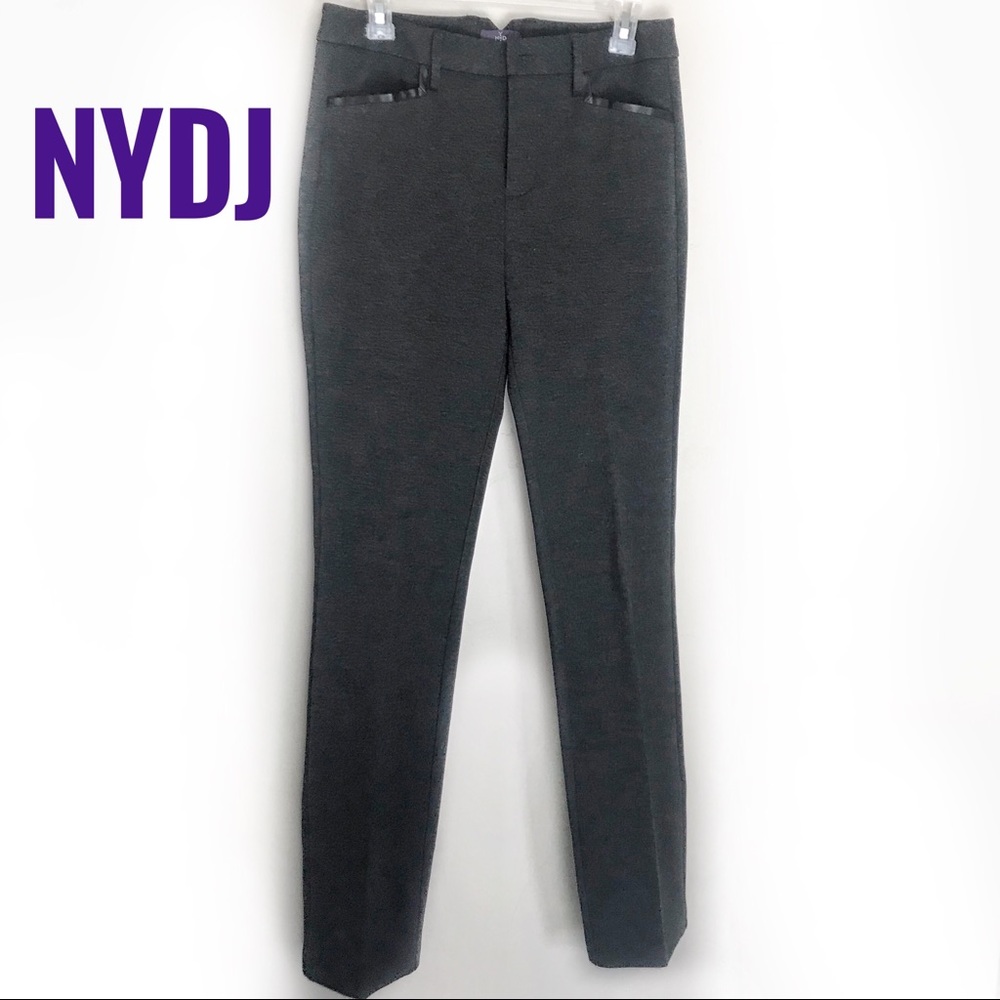 NYDJ Ryan faux leather trim trousers style 11710